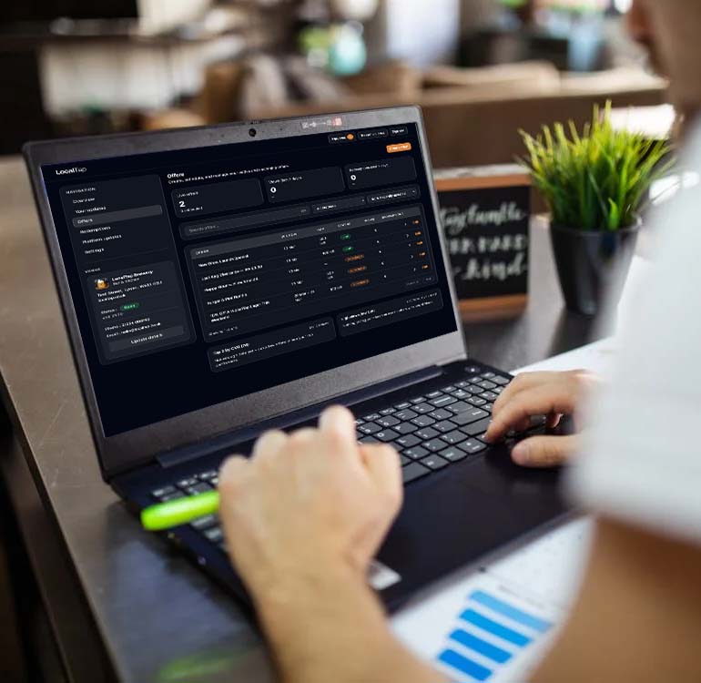 Laptop showing the dashboard